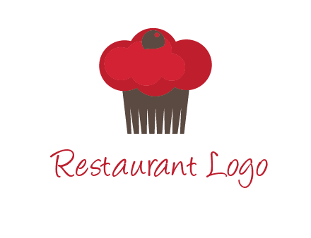 cup cake with cherry on top icon