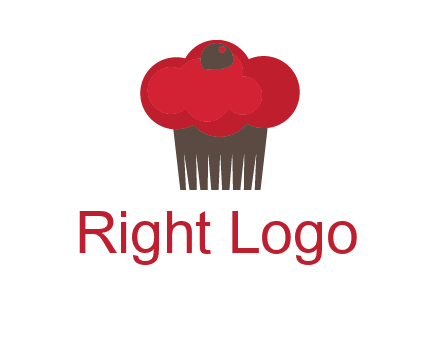 cup cake with cherry on top icon