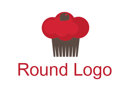 cup cake with cherry on top icon