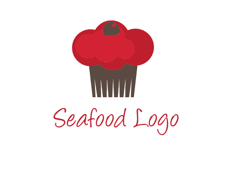 cup cake with cherry on top icon