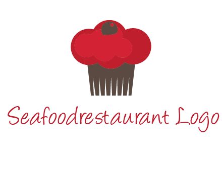 cup cake with cherry on top icon