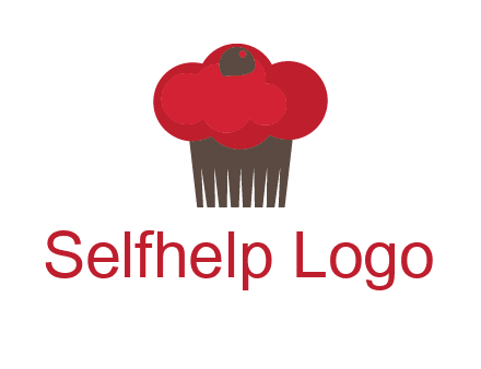 cup cake with cherry on top icon