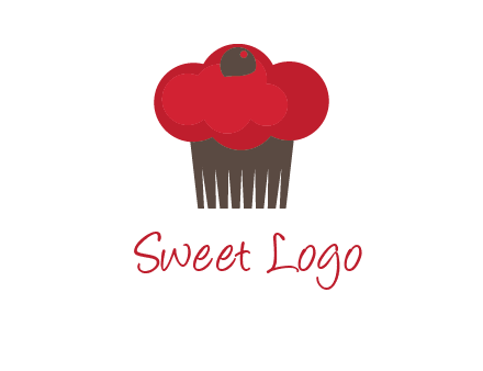 cup cake with cherry on top icon