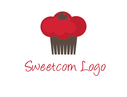 cup cake with cherry on top icon