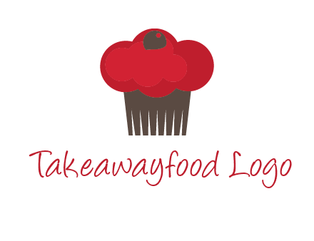 cup cake with cherry on top icon