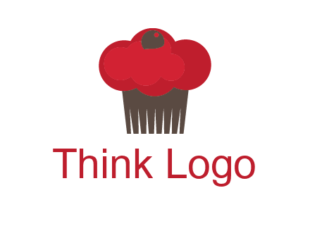 cup cake with cherry on top icon