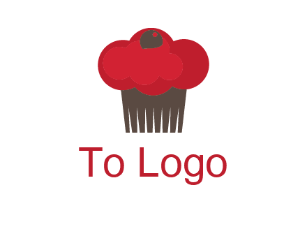 cup cake with cherry on top icon