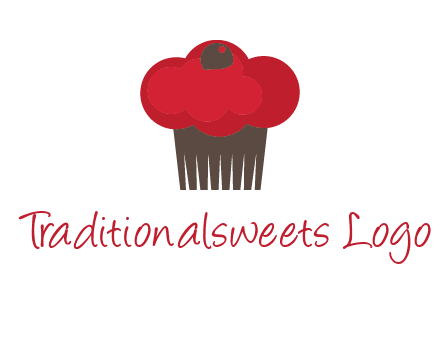 cup cake with cherry on top icon