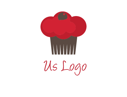 cup cake with cherry on top icon