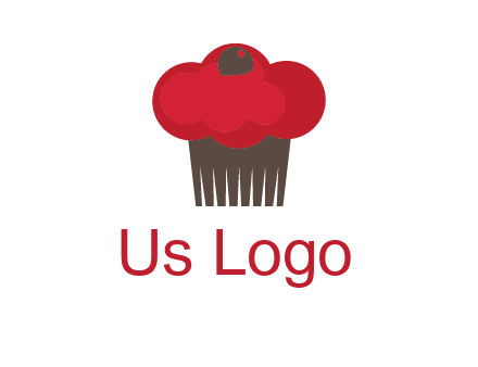 cup cake with cherry on top icon