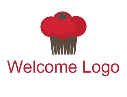 cup cake with cherry on top icon