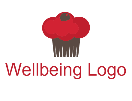 cup cake with cherry on top icon