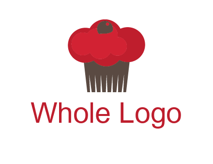 cup cake with cherry on top icon
