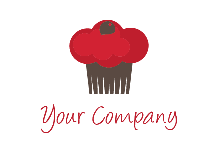 cup cake with cherry on top icon