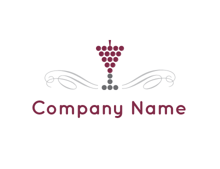 dotted wine glass with ornaments logo
