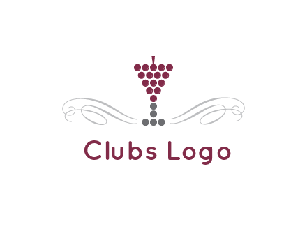 dotted wine glass with ornaments logo