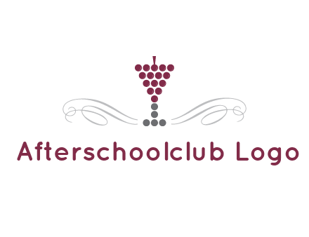 dotted wine glass with ornaments logo