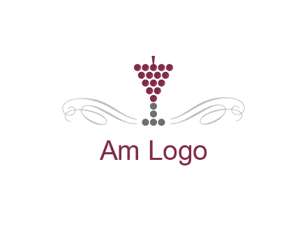 dotted wine glass with ornaments logo