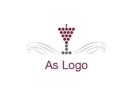 dotted wine glass with ornaments logo