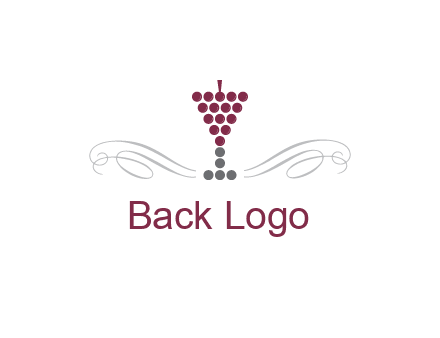 dotted wine glass with ornaments logo