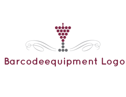 dotted wine glass with ornaments logo