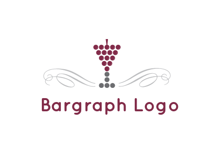 dotted wine glass with ornaments logo