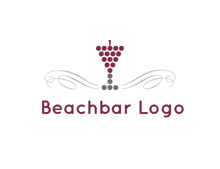 dotted wine glass with ornaments logo
