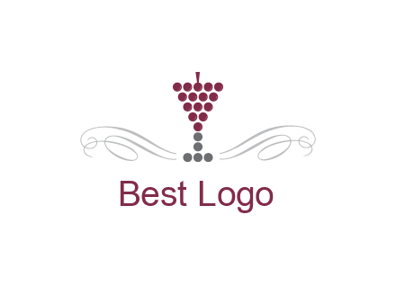 dotted wine glass with ornaments logo