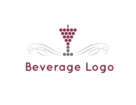 dotted wine glass with ornaments logo
