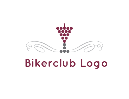 dotted wine glass with ornaments logo