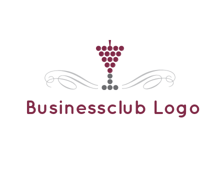 dotted wine glass with ornaments logo