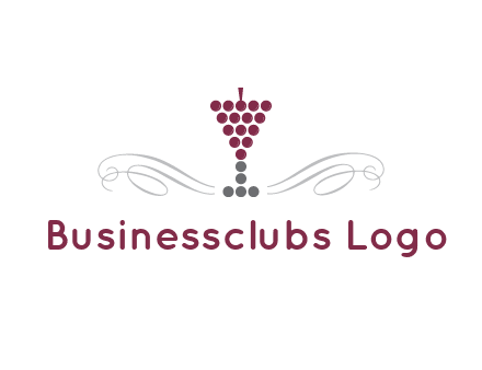 dotted wine glass with ornaments logo