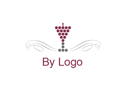 dotted wine glass with ornaments logo