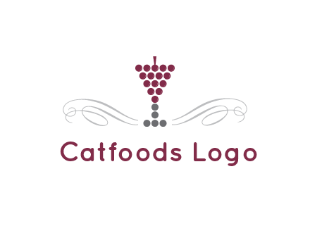 dotted wine glass with ornaments logo