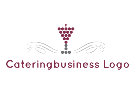 dotted wine glass with ornaments logo