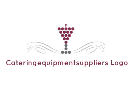 dotted wine glass with ornaments logo
