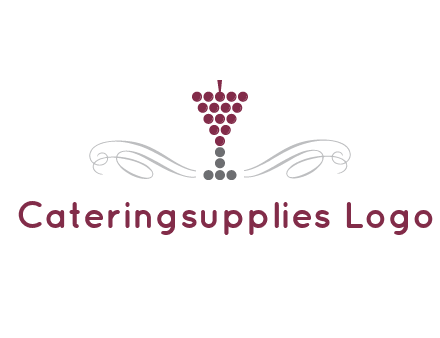 dotted wine glass with ornaments logo