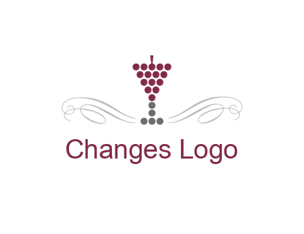 dotted wine glass with ornaments logo