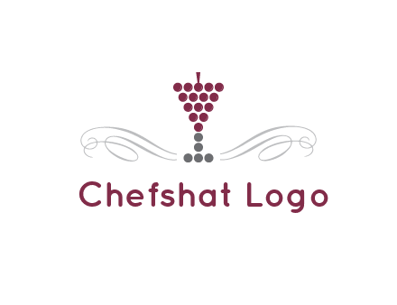 dotted wine glass with ornaments logo