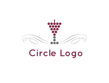 dotted wine glass with ornaments logo