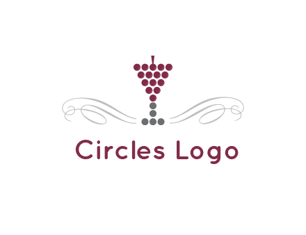 dotted wine glass with ornaments logo