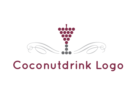 dotted wine glass with ornaments logo