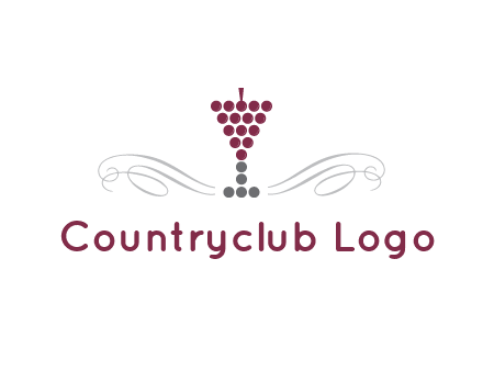 dotted wine glass with ornaments logo