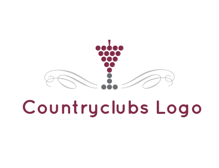 dotted wine glass with ornaments logo