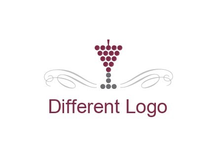dotted wine glass with ornaments logo