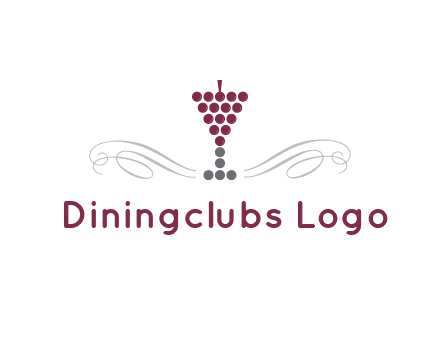 dotted wine glass with ornaments logo