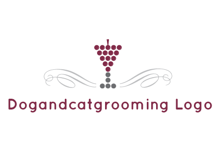 dotted wine glass with ornaments logo
