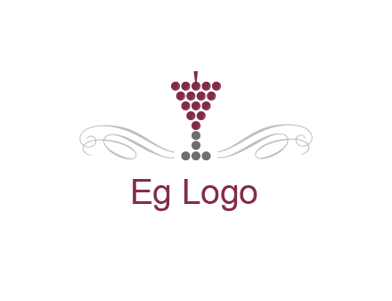 dotted wine glass with ornaments logo