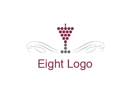 dotted wine glass with ornaments logo