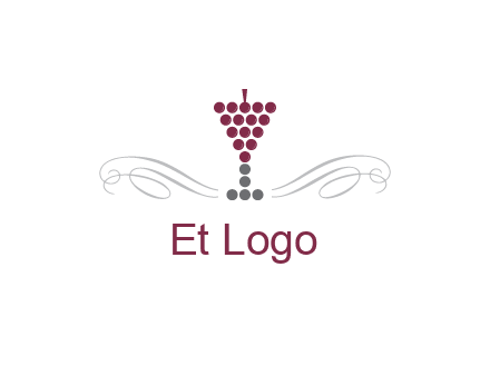 dotted wine glass with ornaments logo